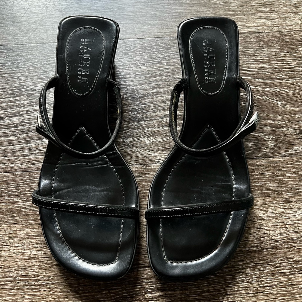Vtg Ralph Lauren Block Heel Sandals